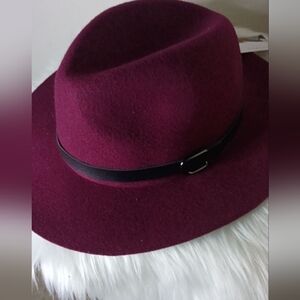 Elegant Burgundy Fedora Hat